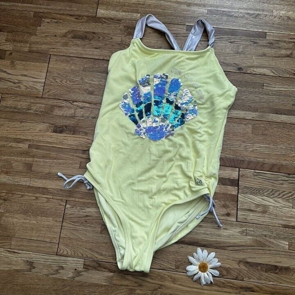 Cat and jack flip sequin mermaid,‎ one piece swimsuit, size 14 - Picture 2 of 11